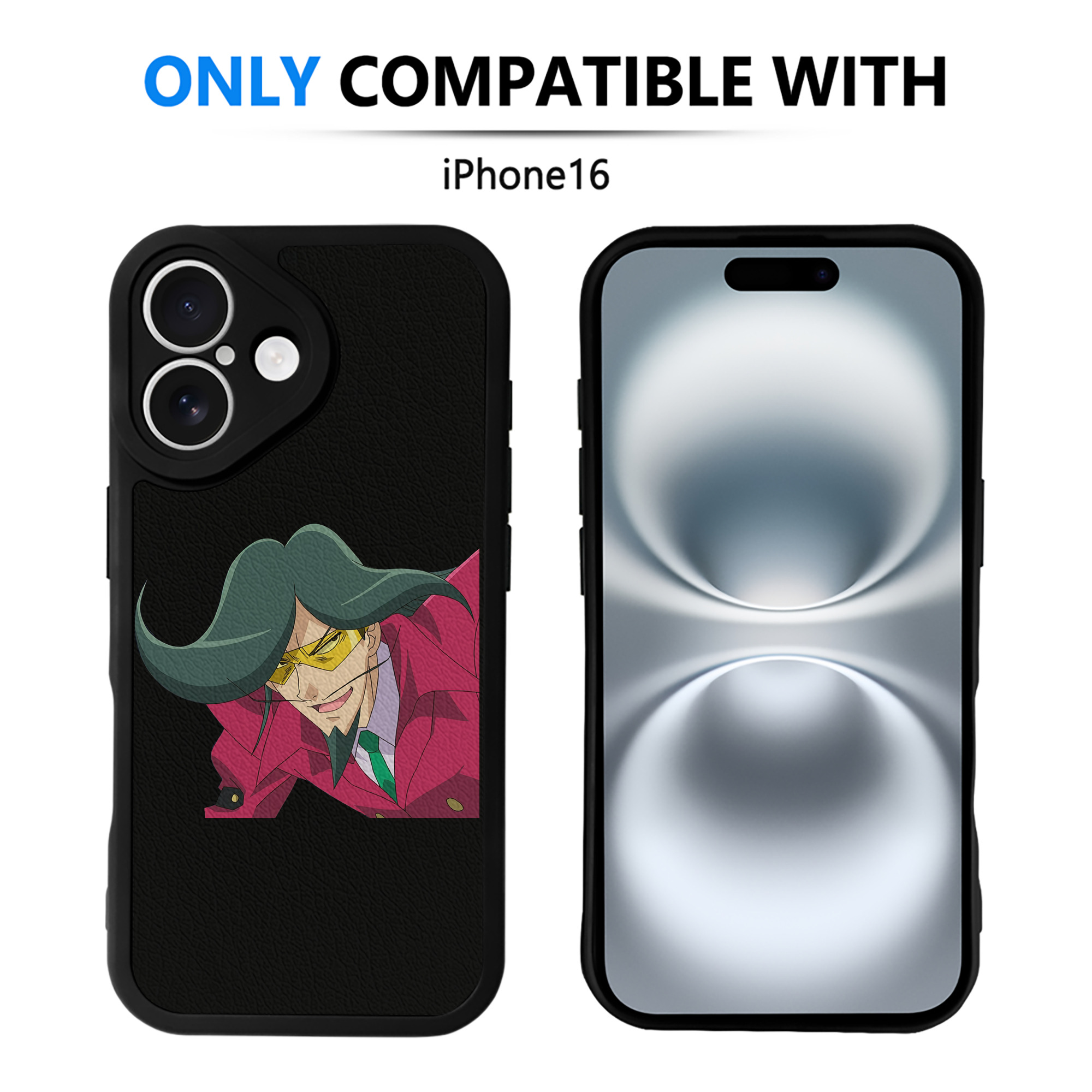 （画像用） 遊☆戯☆王 Yu-Gi-Oh! 【iPhone 16シリーズ対応】シリコンスマホケース（レザー調） 材質：シリコン